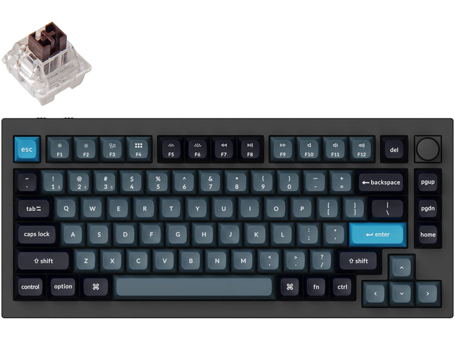 Клавиатури Keychron Q1 Pro Black-Blue QMK TKL K Pro Brown Switch RGB LED PBT