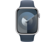 Смарт часовници Apple Watch S9 GPS 45mm Silver Alu Case w Storm Blue Sport Band - M/L