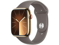 Смарт часовници Apple Watch S9 Cellular 41mm Gold Stainless Steel Case w Clay Sport Band - S/M