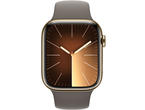 Смарт часовници Apple Watch S9 Cellular 41mm Gold Stainless Steel Case w Clay Sport Band - S/M
