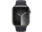 Смарт часовници Apple Watch S9 Cellular 41mm Graphite Stainless Steel Case w Midnight Sport Band - M/L