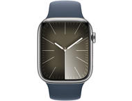Смарт часовници Apple Watch S9 Cellular 45mm Silver Stainless Steel Case w Storm Blue Sport Band - S/M