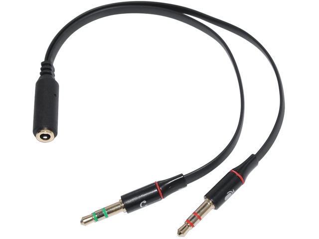 Кабели и Адаптери Makki преходник Adapter 3.5mm 4pin F / 2 x 3.5mm M