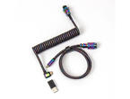 Кабели за клавиатури Keychron Colorful Premium Coiled Cable, USB-C - USB-C, Rainbow Plated Black