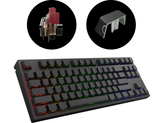 Клавиатури Dark Project KD87A Black TKL PBT - HS Gateron Optical Red Switch