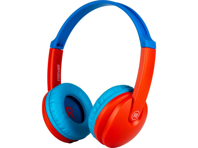 Слушалки Maxell KIDS HP-BT350, в червено-синьо