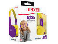 Слушалки Maxell KIDS HP-BT350, в лилаво-жълто