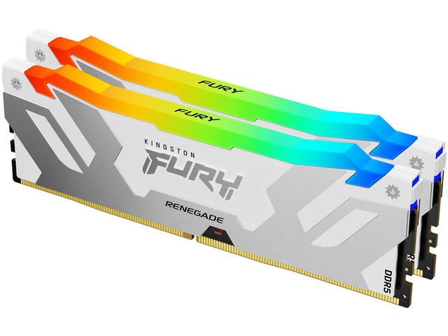 Оперативна памет 32GB (2x16GB) DDR5 6000 MT/s Kingston Fury Renegade White RGB
