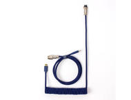 Кабели за клавиатури Keychron Coiled Aviator Custom USB Cable, USB-C - USB-C, син