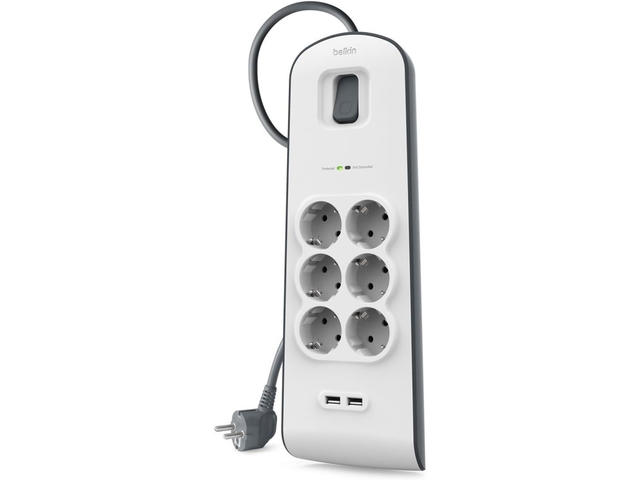Разклонители Belkin 2 -4 Amp USB Charging 6-outlet Surge Protection Strip - 2M