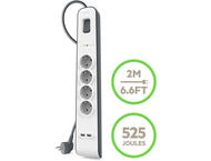 Разклонители Belkin 2 -4 Amp USB Charging 4-outlet Surge Protection Strip - 2M