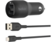 Зарядни устройства Belkin BOOST CHARGE Car Charger Dual USB-A 24W + USB-A to USB-C Cable - Black