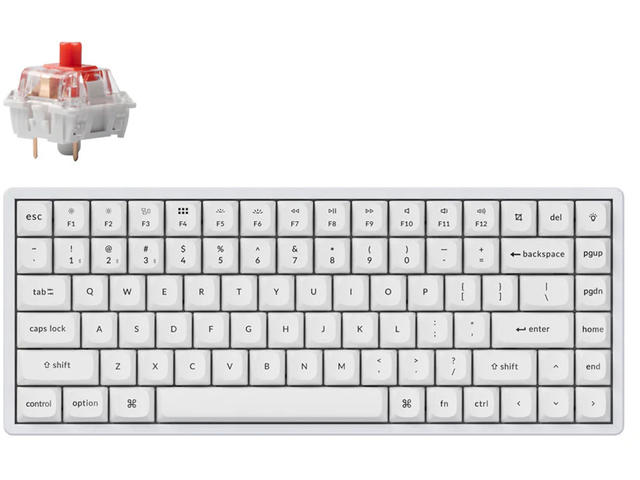 Клавиатури Keychron K2 Pro White QMK/VIA Hot-Swappable K Pro Red Switch, RGB Backlight Aluminium Frame