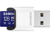 Карти памет 128GB Samsung PRO Plus microSD Card (2023) с USB четец