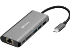 Кабели и Адаптери Sandberg USB-C Dock HDMI+LAN+SD+USB