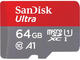 Карти памет SanDisk Ultra microSDXC 64GB + SD Adapter 140MB/s A1 Class 10 UHS-I