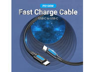 Кабели и Адаптери Vention кабел USB 2.0 Type-C to Type-C - 0.5M Black 5A Fast Charge - COTBD