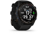Смарт часовници Garmin Descent Mk3i - 43мм Carbon grey DLC титан с черна силиконова каишка