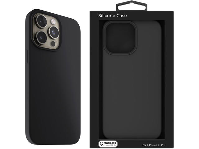 Калъфи Next One Silicone Case for iPhone 15 Pro MagSafe compatible - Black
