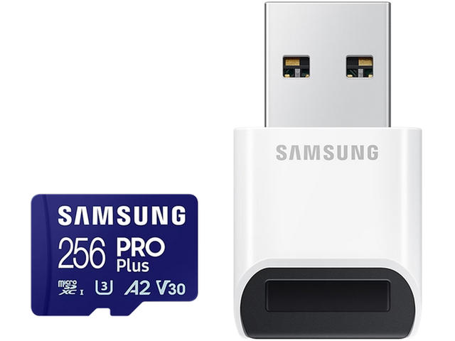 Карти памет 256GB Samsung PRO Plus microSD Card (2023) с USB четец