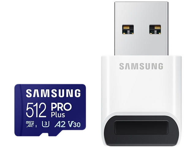Карти памет 512GB Samsung PRO Plus microSD Card (2023) с USB четец