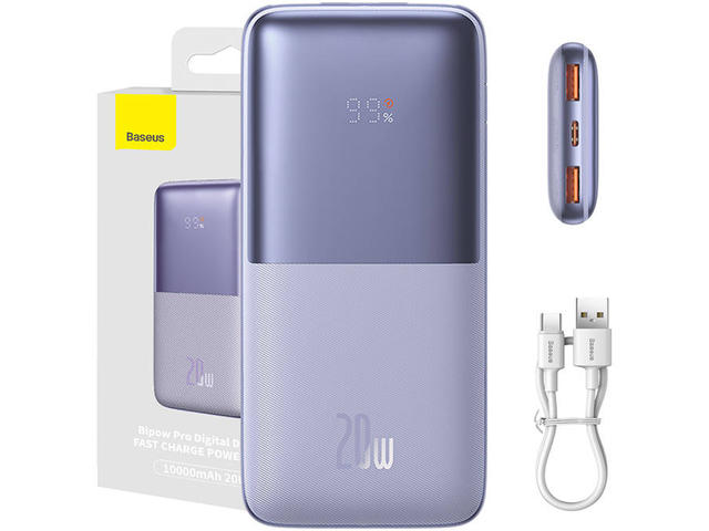 Външни батерии Baseus Bipow Pro 10000mAh 20W - лилав