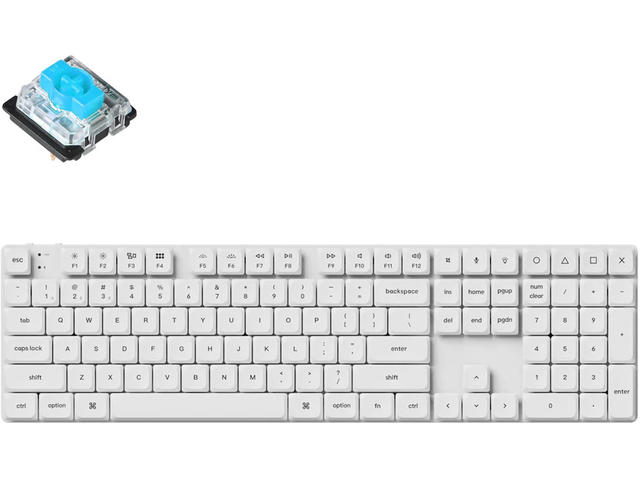 Клавиатури Keychron K5 Pro White QMK/VIA Full-Size Low-Profile Gateron Blue Switches White Backlight