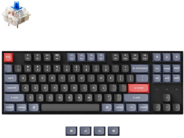 Клавиатури Keychron K8 Pro QMK/VIA TKL Gateron G Pro(Hot Swappable) Blue Switch RGB Backlight Plastic Frame