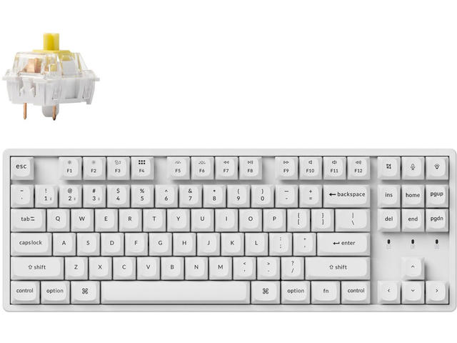 Клавиатури Keychron K8 Pro White QMK/VIA TKL K Pro(Hot Swappable) Banana Switch RGB Backlight Alluminium Frame