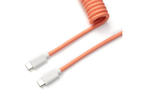 Кабели за клавиатури Keychron Coiled Aviator Straight Custom USB Cable, USB-C - USB-C Pink Orange