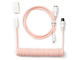 Кабели за клавиатури Keychron Coiled Aviator Straight Custom USB Cable USB-C - USB-C , Light Pink