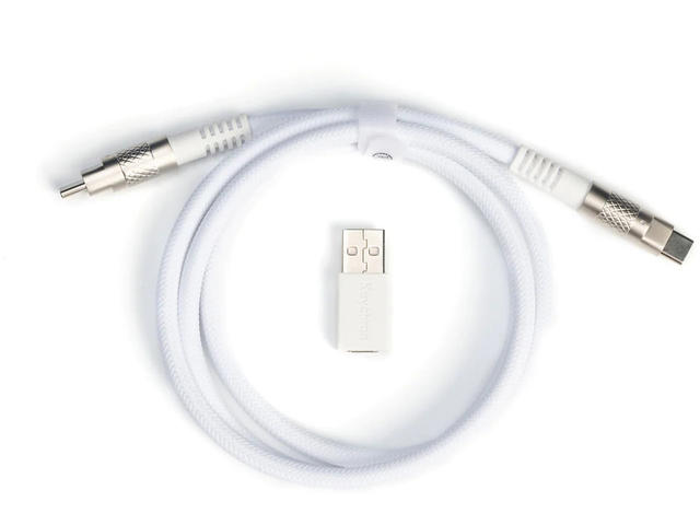 Кабели за клавиатури Keychron Double-Sleeved Geek USB-C - USB-C, White