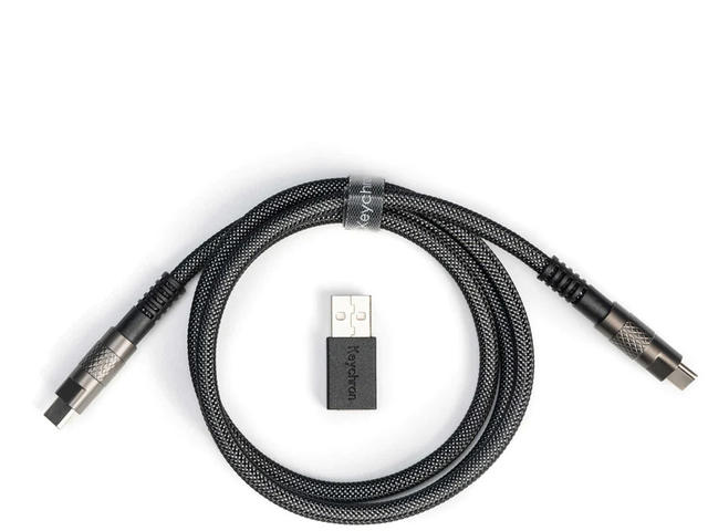 Кабели за клавиатури Keychron Double-Sleeved Geek USB-C - USB-C, Black