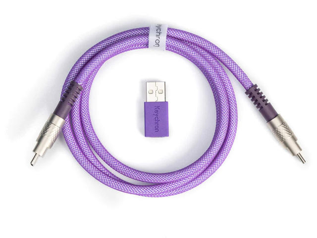 Кабели за клавиатури Keychron Double-Sleeved Geek USB-C - USB-C, Purple