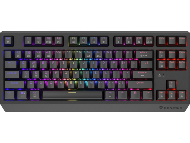 Клавиатури Genesis Thor 230 TKL Wireless US Black, Outemu Silent Lemon