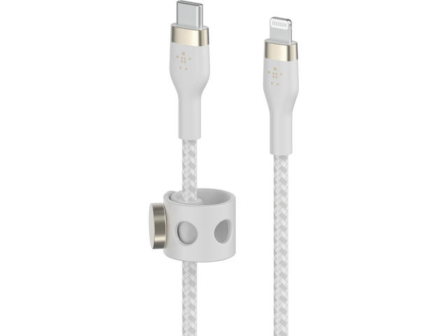 Кабели и Адаптери Belkin BoostCharge Pro Flex USB-C кабел с Lightning конектор, 3 метра, бял