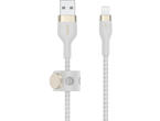 Кабели и Адаптери Belkin BoostCharge Pro Flex USB-A кабел с Lightning конектор, 2 метра, бял