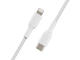 Кабели и Адаптери Belkin BoostCharge Braided USB-C към Lightning Cable , 2 метра, бял