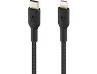 Кабели и Адаптери Belkin BoostCharge Braided USB-C към Lightning Cable , 2 метра, черен