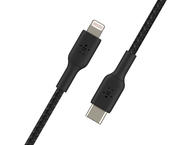 Кабели и Адаптери Belkin BoostCharge Braided USB-C към Lightning Cable , 2 метра, черен