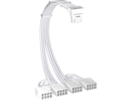 Кабели за компоненти 1stPlayer удължителен кабел Custom Sleeved Modding Cable White - 4 x PCIe 8-pin to 12VHPWR