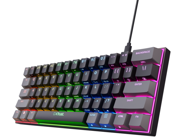 Клавиатури Trust GXT867 Acira 60 Mini Gaming Keyboard US