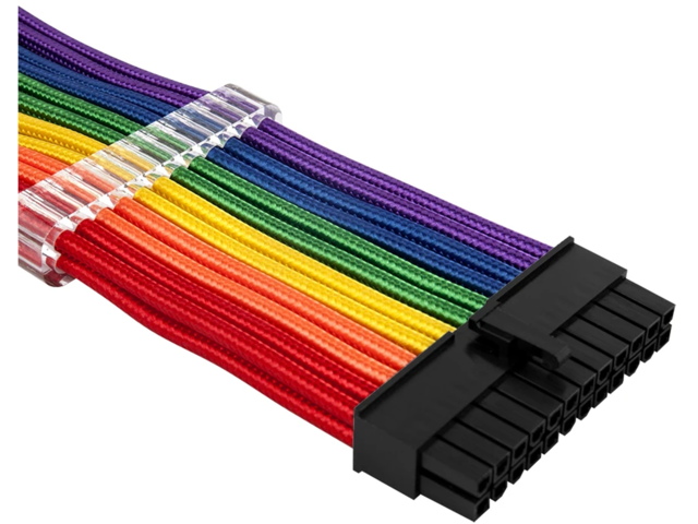 Кабели за компоненти 1stPlayer комплект удължителни кабели Custom Modding Cable Kit Rainbow