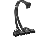 Кабели за компоненти 1stPlayer удължителен кабел Custom Sleeved Modding Cable Black - 4 x PCIe 8-pin to 12VHPWR
