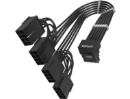 Кабели за компоненти 1stPlayer удължителен кабел Custom Sleeved Modding Cable Black - 4 x PCIe 8-pin to 12VHPWR