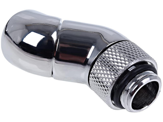 Фитинги Alphacool Eiszapfen Angle Adapter double-45° rotatable G1/4 outer thread to G1/4 inner thread - Chrome