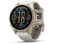 Смарт часовници Garmin fēnix® 8 - 43 мм, Sapphire - Soft Gold с Fog Gray/Dark Sandstone силиконова каишка