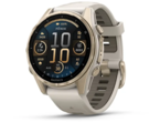 Смарт часовници Garmin fēnix® 8 - 43 мм, Sapphire - Soft Gold с Fog Gray/Dark Sandstone силиконова каишка