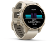 Смарт часовници Garmin fēnix® 8 - 43 мм, Sapphire - Soft Gold с Fog Gray/Dark Sandstone силиконова каишка