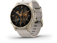 Смарт часовници Garmin fēnix® 8 - 43 мм, Sapphire - Soft Gold с Limestone кожена каишка